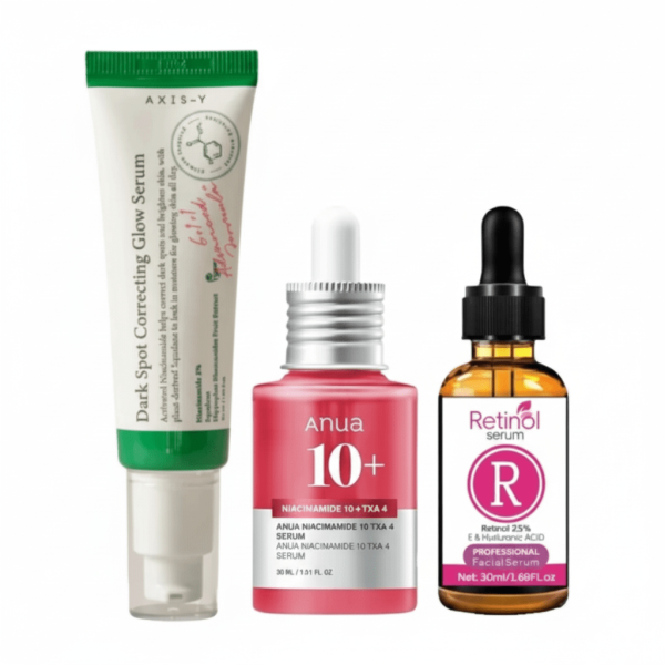 Axis- Y Dark Spot Correcting Glow Serum, Anua Niacinamide & Retinol Serum-min